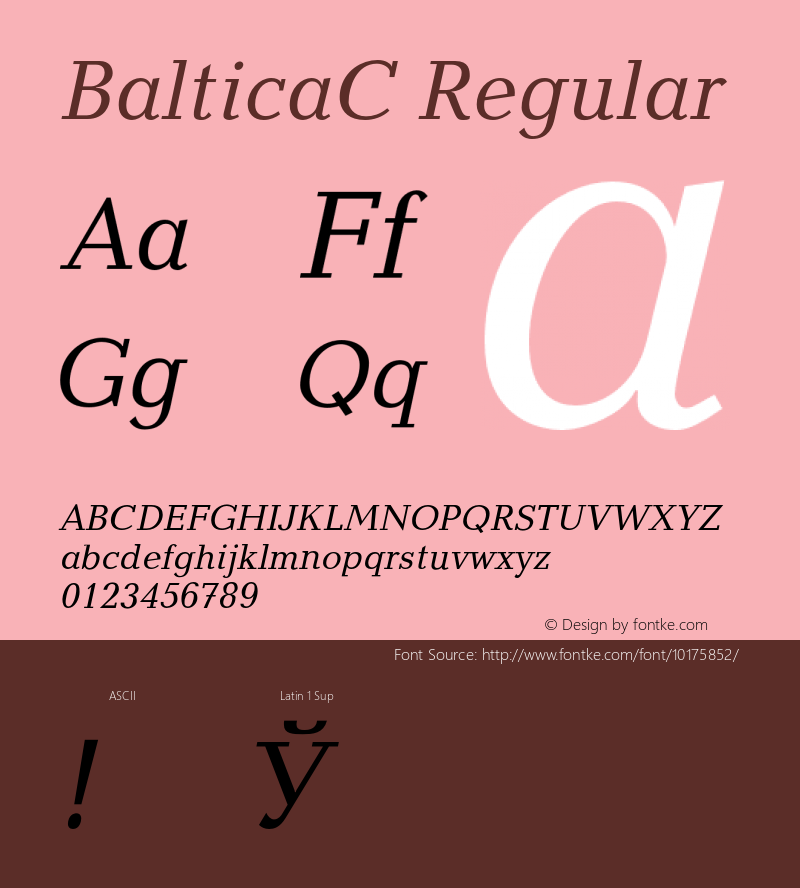 BalticaC Regular 001.000 Font Sample