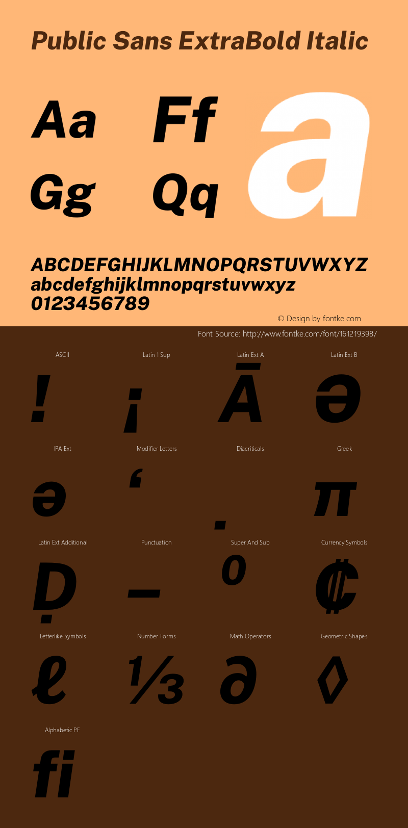 Public Sans ExtraBold Italic Version 2.000 Font Sample