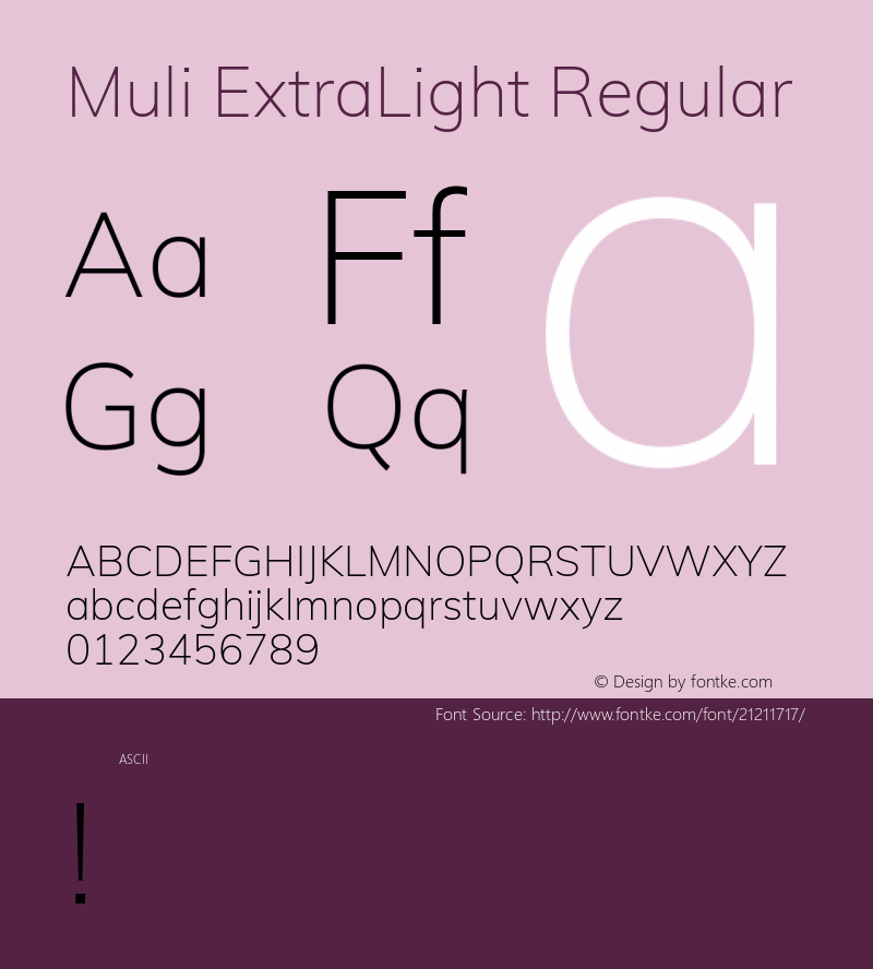 Muli ExtraLight Regular  Font Sample