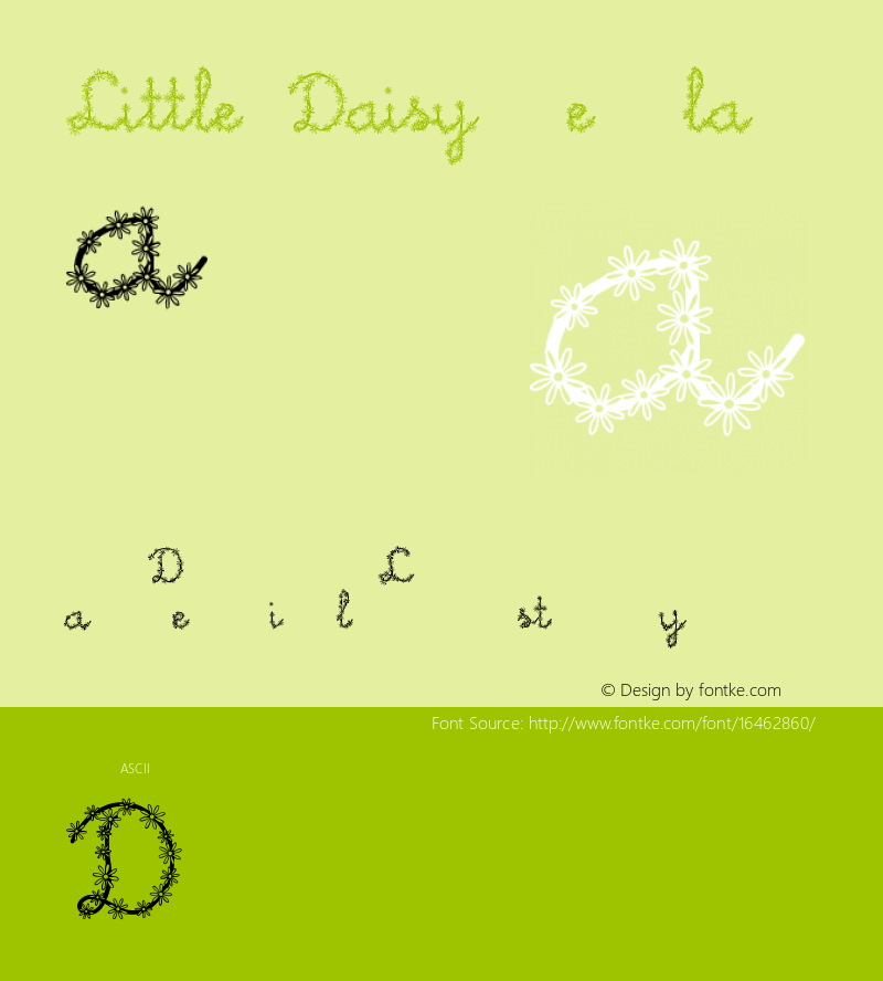 Little Daisy Regular Version 1.0; 2001; initial release Font Sample