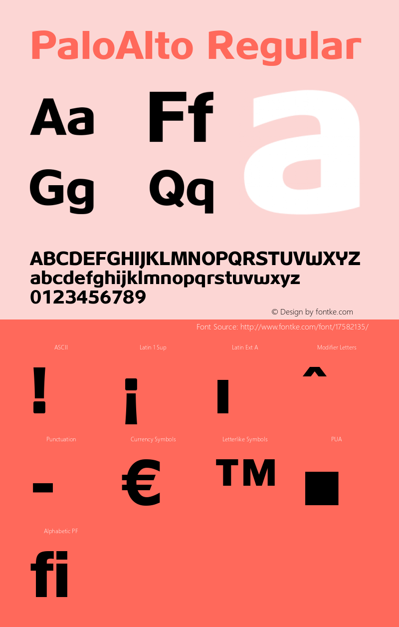 PaloAlto Regular Version 006.000 Font Sample