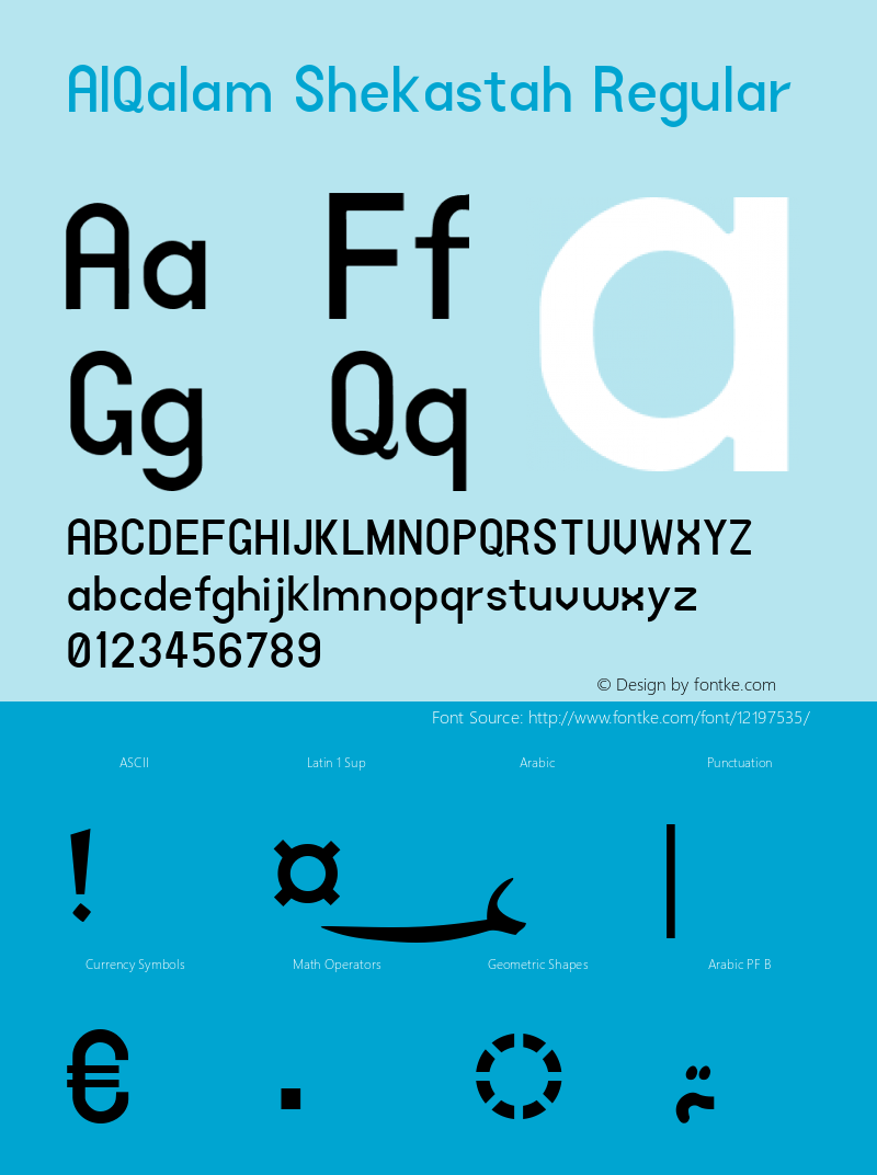 AlQalam Shekastah Regular Version 1.00 Font Sample