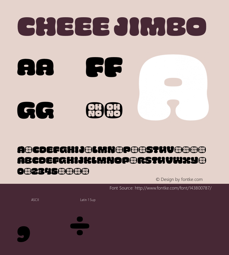 ZNUJNH+Cheee-Jimbo Version 1.3 Font Sample