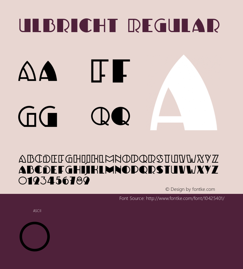 ulbricht Regular Version 1.000;PS 001.001;hotconv 1.0.56 Font Sample