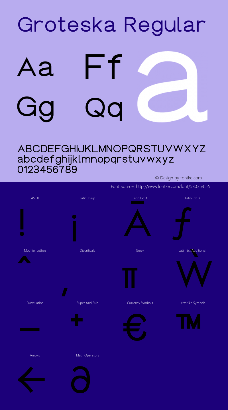 Groteska Regular Version 1.000 Font Sample