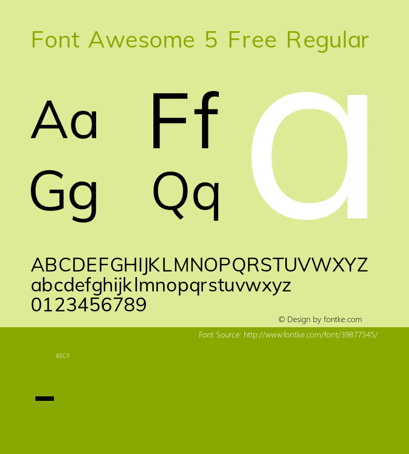 Font Awesome 5 Free Regular 5.4 (build: 1539026601) Font Sample