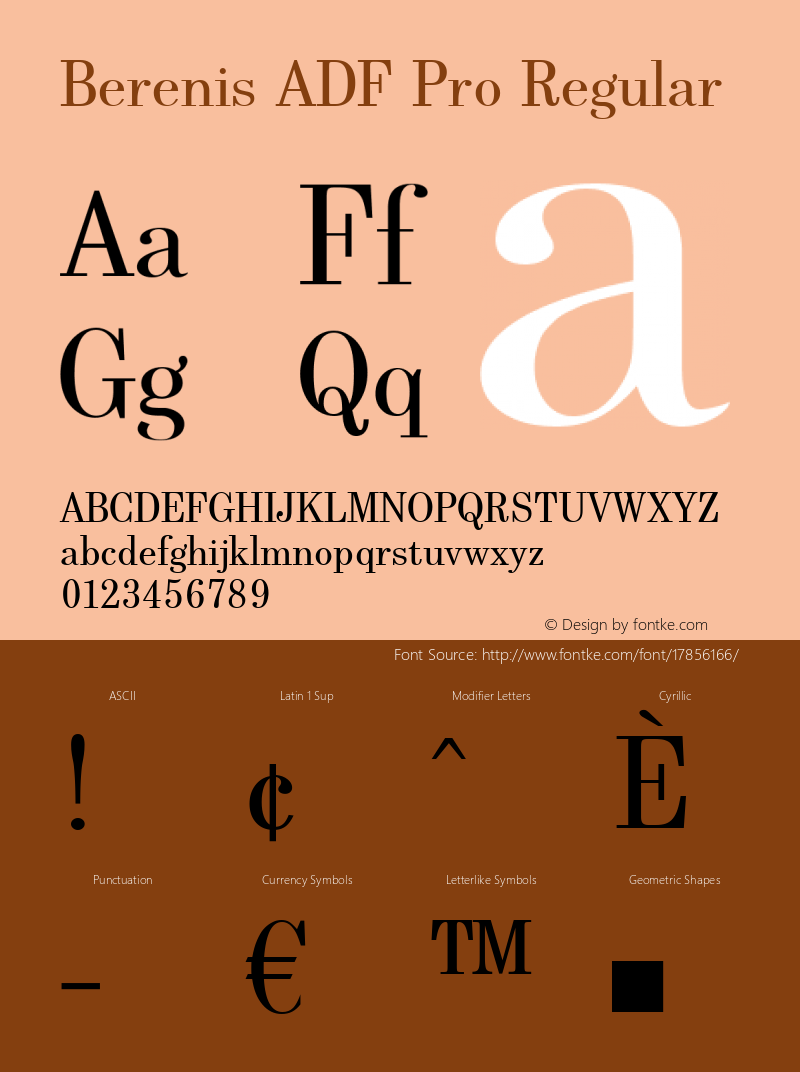 Berenis ADF Pro Regular 001.005;FFEdit Font Sample