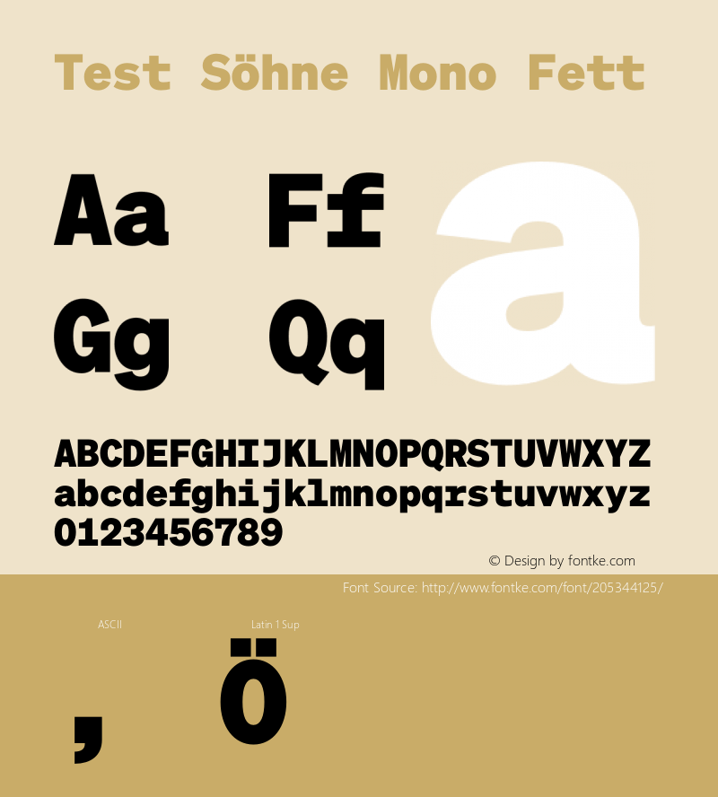 Test Söhne Mono Fett Version 1.109;hotconv 1.0.116;makeotfexe 2.5.65601图片样张