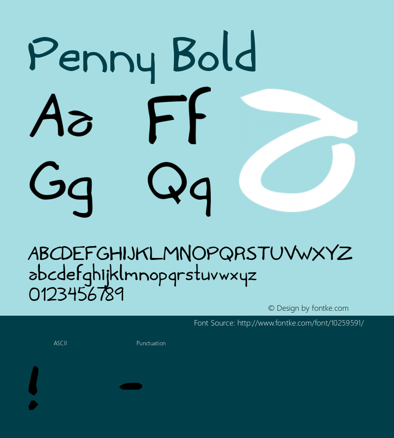 Penny Bold Version 1.50 Font Sample
