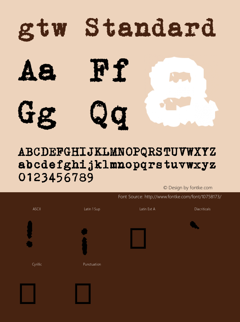 gtw Standard Version 001.000 Font Sample