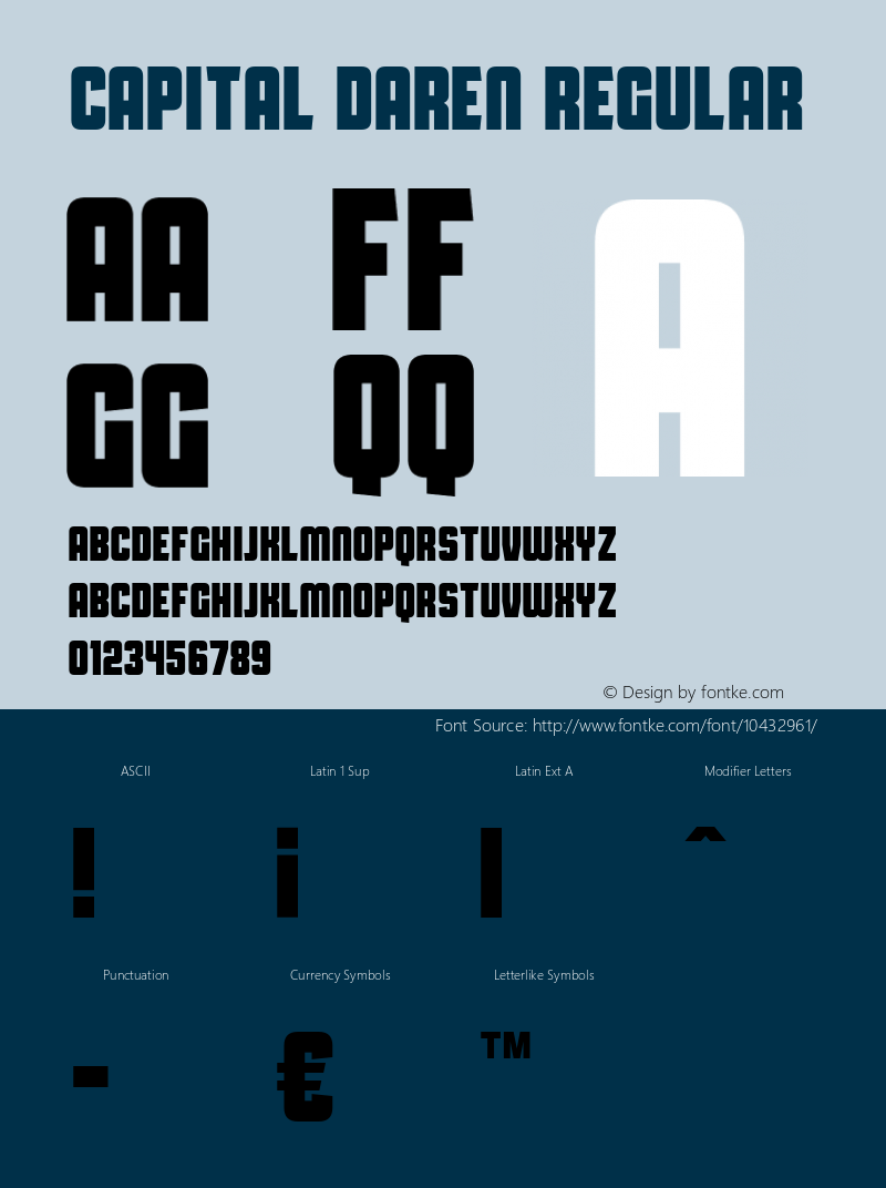 Capital Daren Regular v1.1 - 4/28/2012 Font Sample