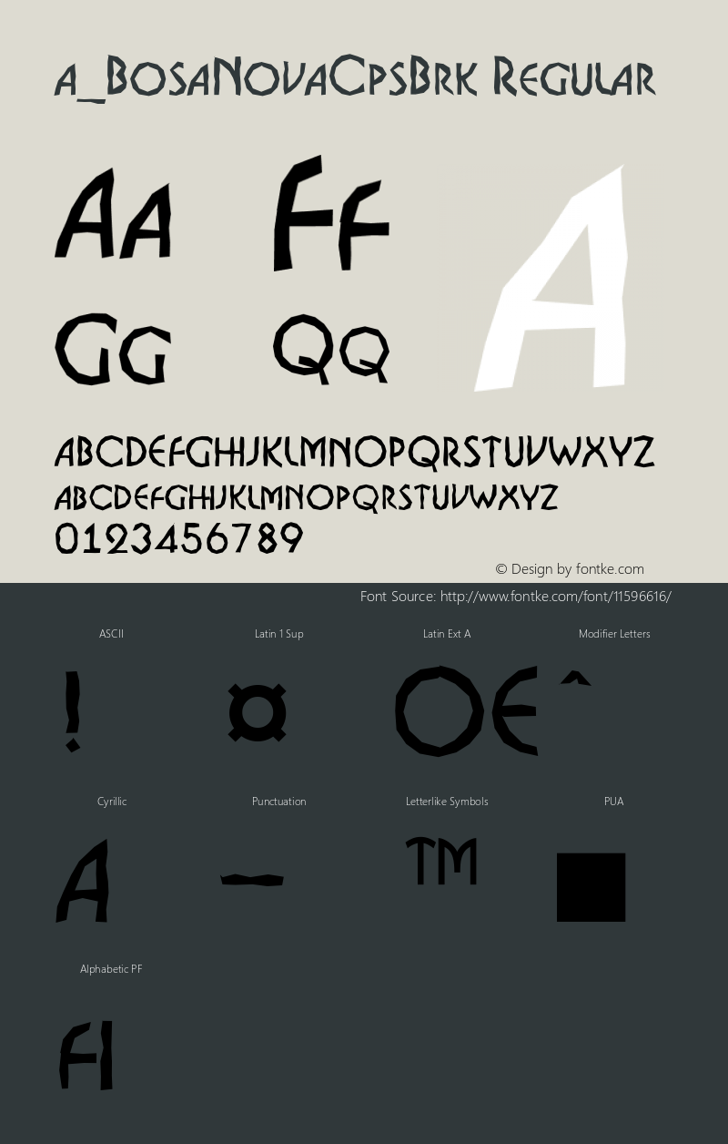 a_BosaNovaCpsBrk Regular 01.03 Font Sample