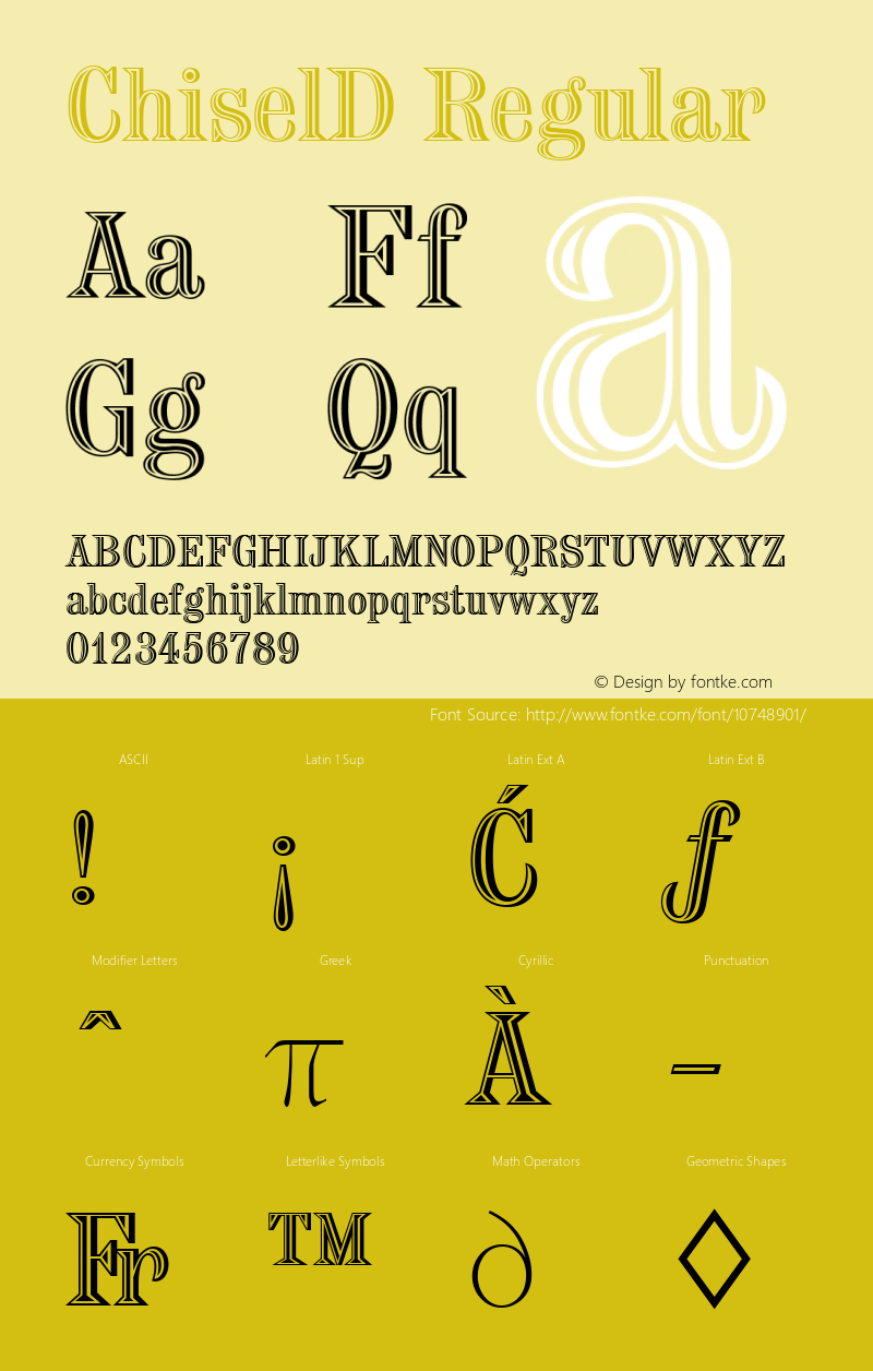 ChiselD Regular Version 001.005 Font Sample