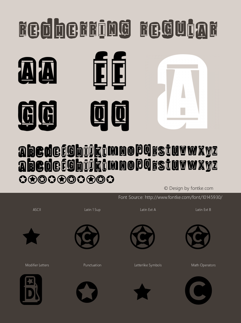 Redherring Regular Version 001.000 Font Sample