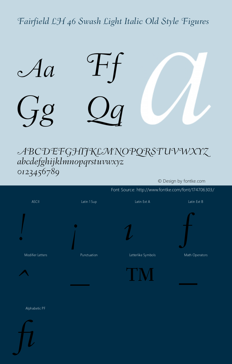 FairfieldLH-SwLightItalicOsF 001.002图片样张