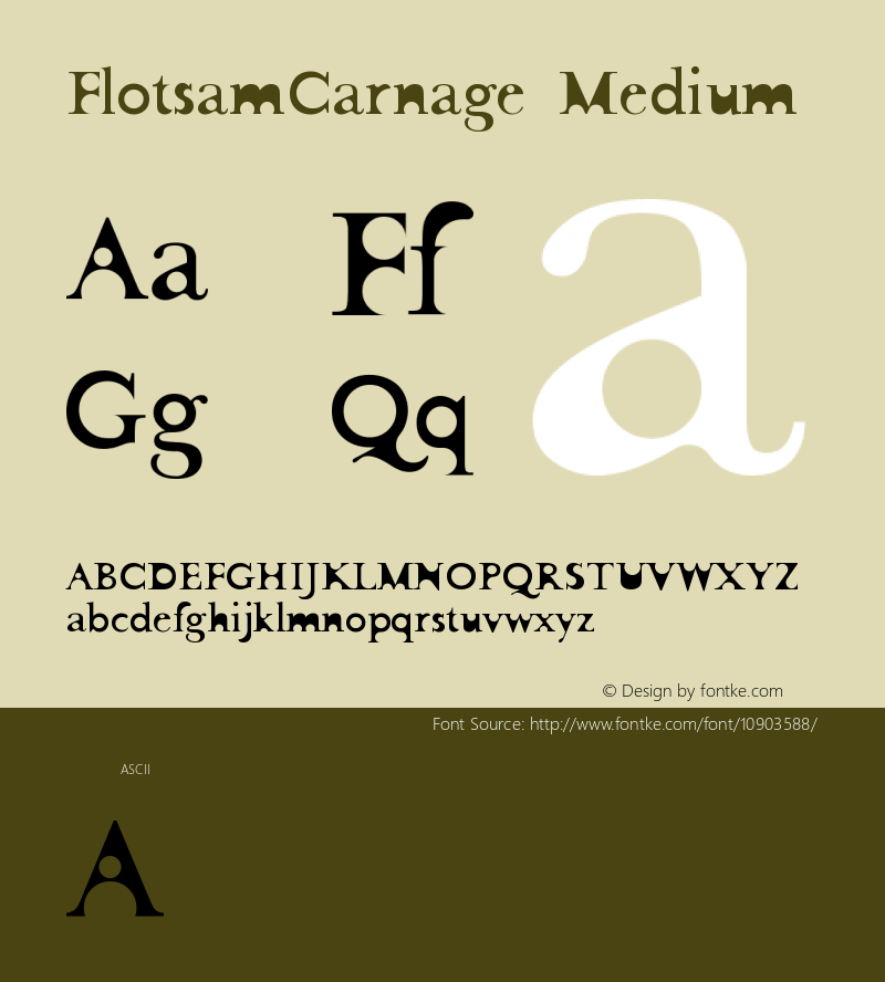 FlotsamCarnage Medium Version 001.000 Font Sample