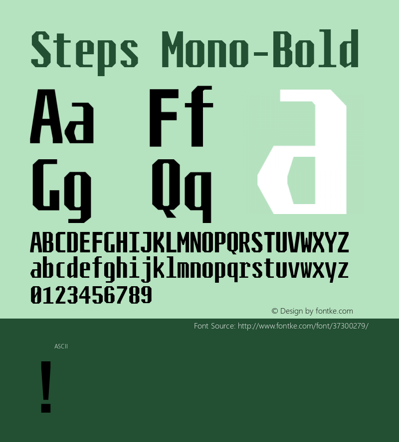 Steps-Mono Bold Version 001.000 Font Sample