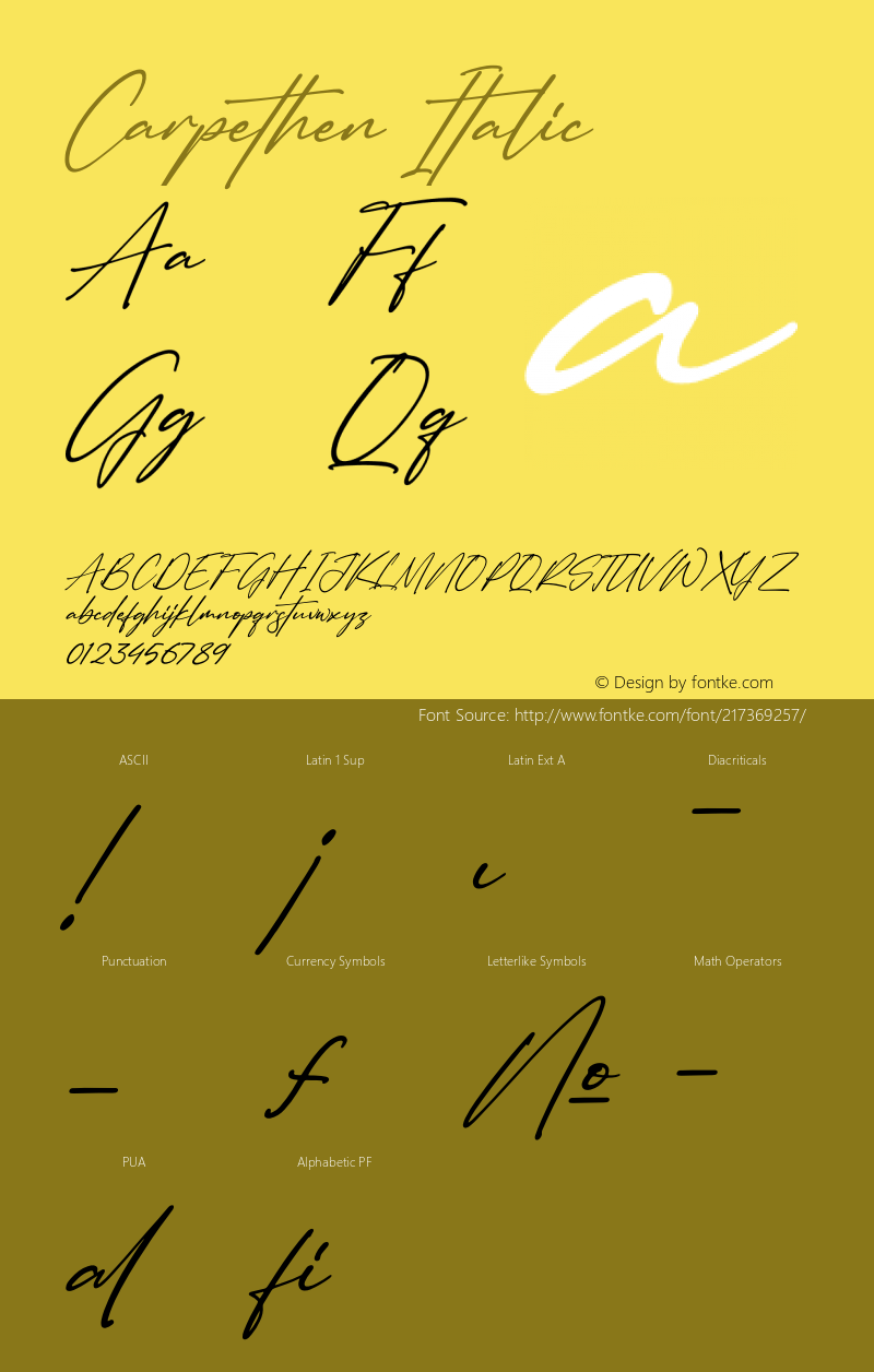 Carpethen Italic Version 1.00;December 27, 2021;FontCreator 13.0.0.2680 64-bit图片样张