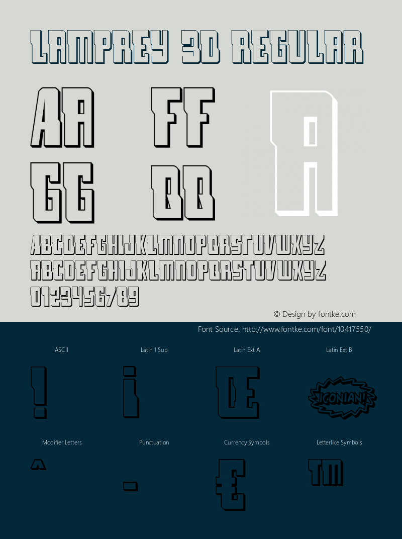 Lamprey 3D Regular 001.000 Font Sample