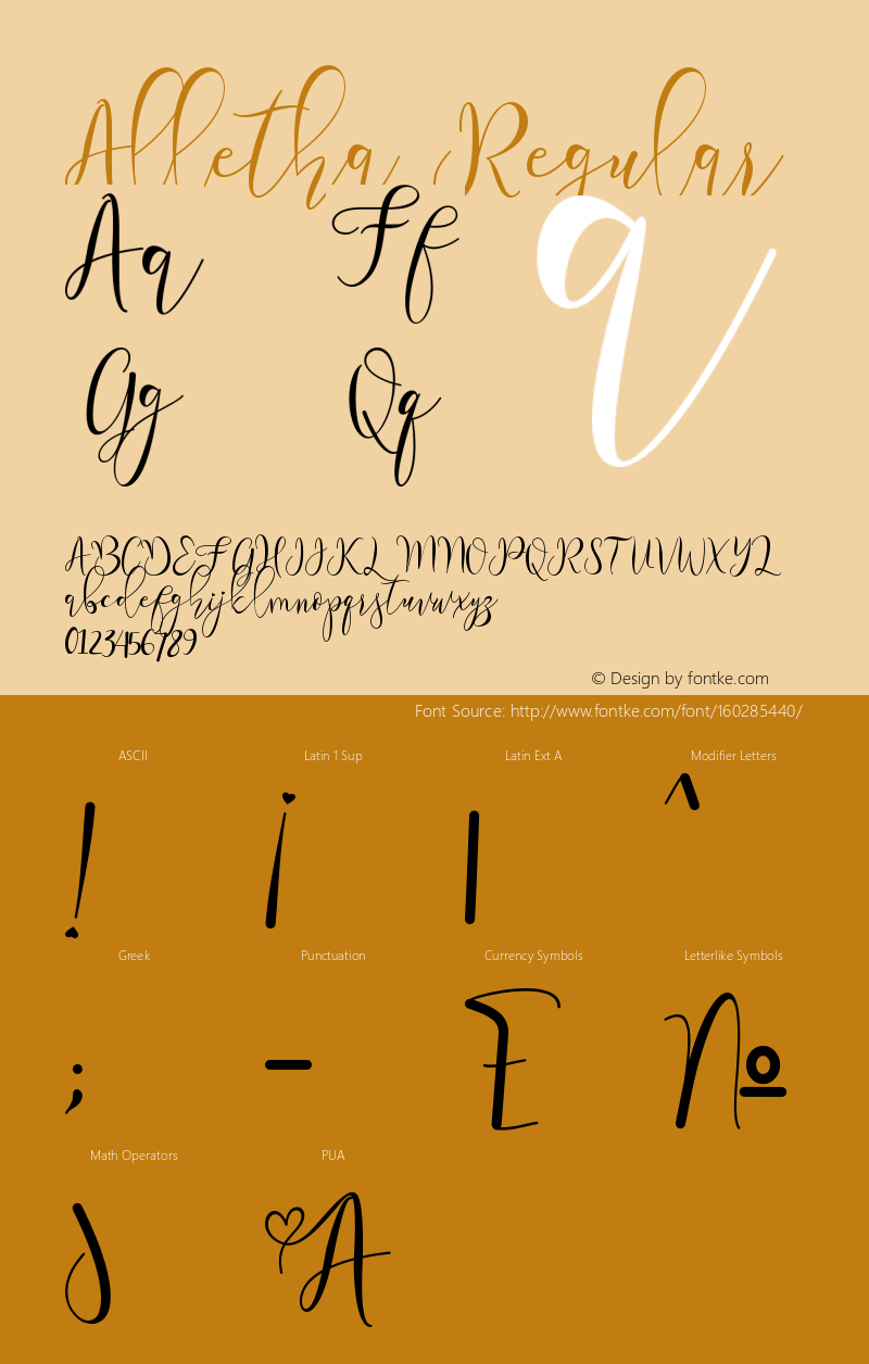 Alletha Version 1.00;August 31, 2020;FontCreator 11.5.0.2430 64-bit Font Sample