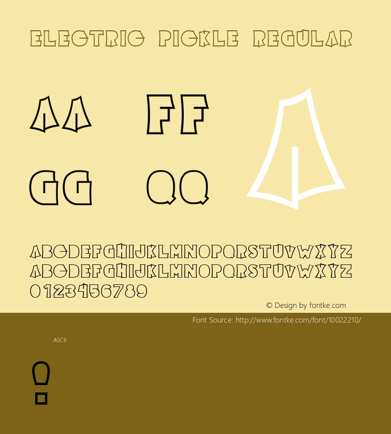 Electric Pickle Regular Version 1.01 Font Sample