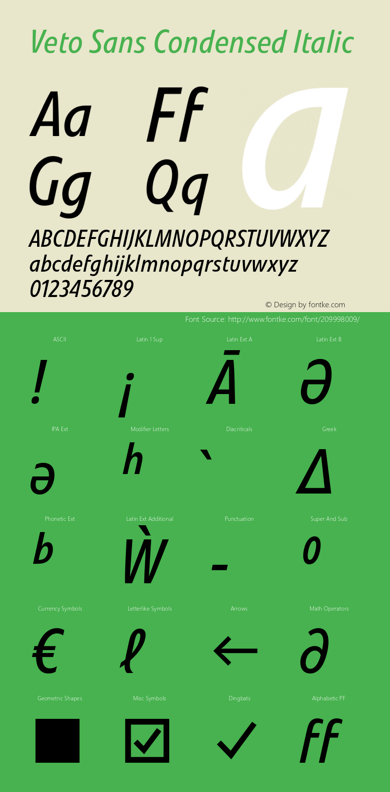 Veto Sans Cond Italic Version 1.00, build 17, s3图片样张