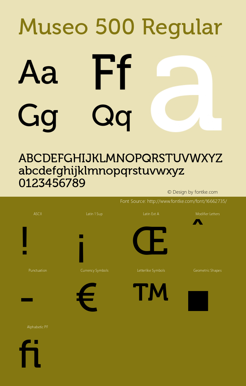 Museo 500 Regular 2.002 Font Sample