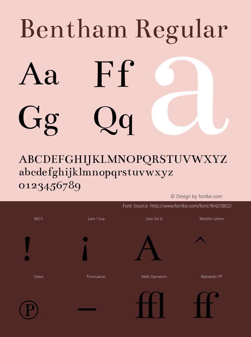 Bentham Regular Version 002.001 Font Sample