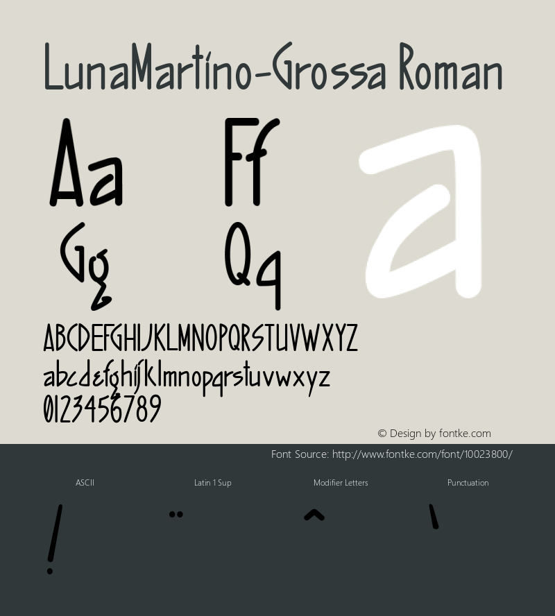 LunaMartino-Grossa Roman Version 1.00 Font Sample