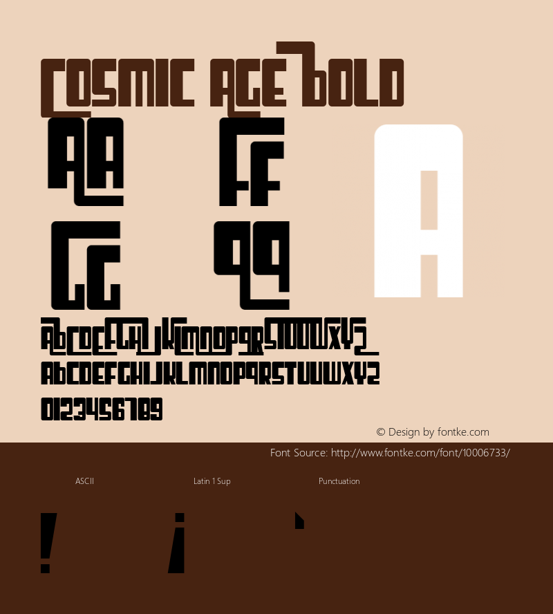 Cosmic Age Bold Macromedia Fontographer 4.1 2/3/99 Font Sample