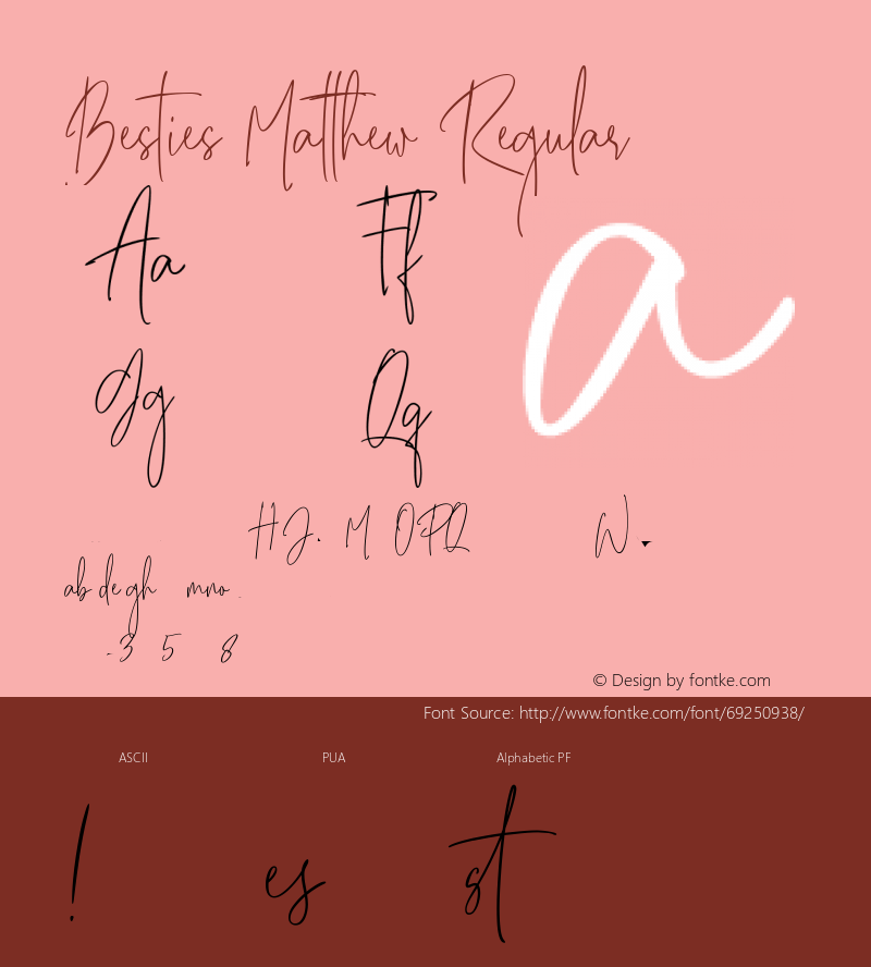 Besties Matthew Regular Version 1.000 Font Sample