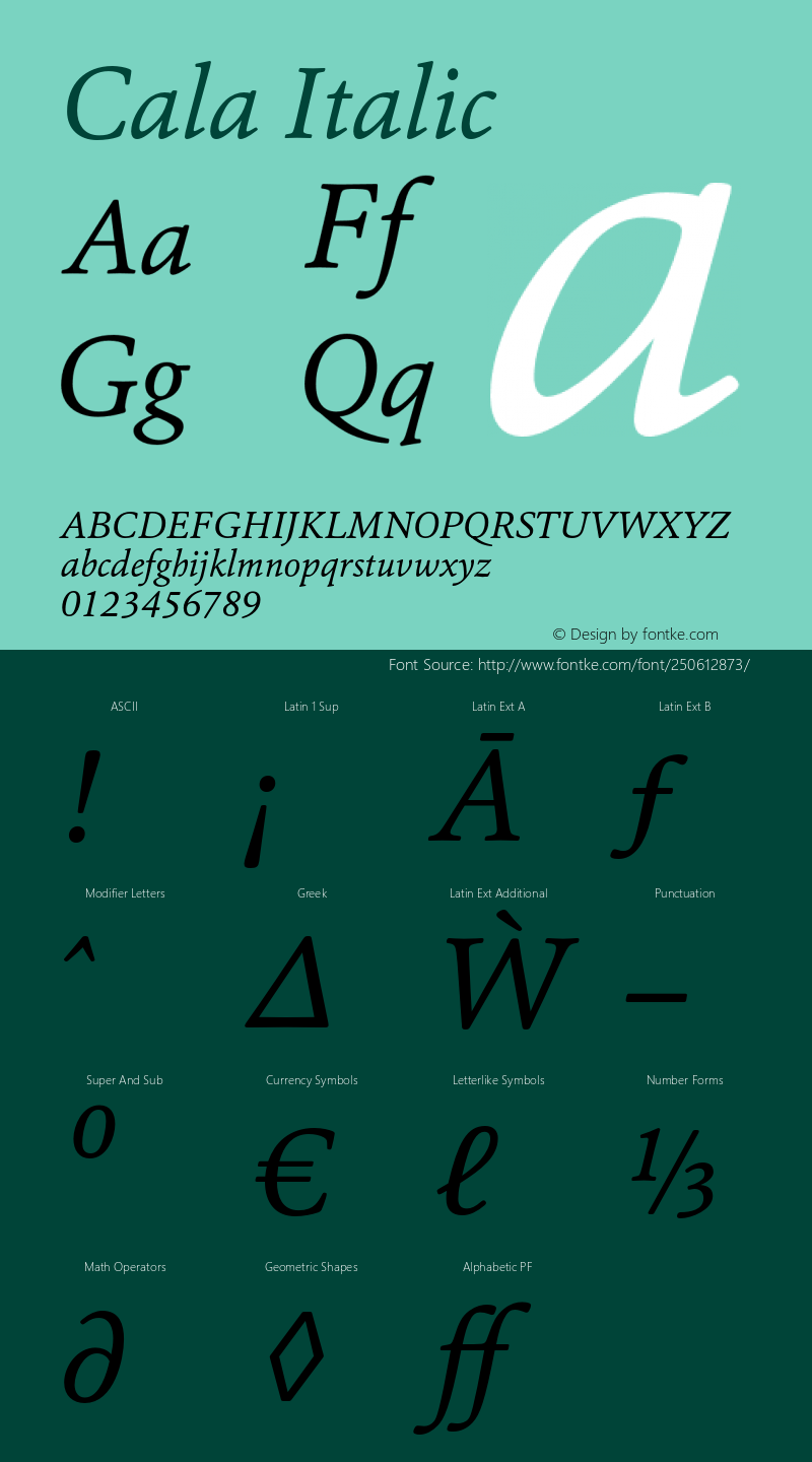 Cala-Italic Version 1.000图片样张