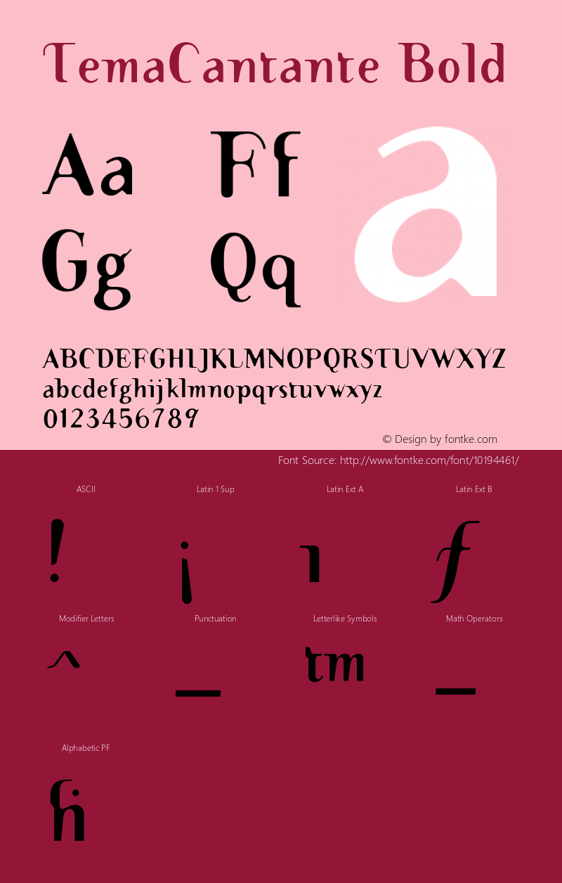 TemaCantante Bold 001.000 Font Sample