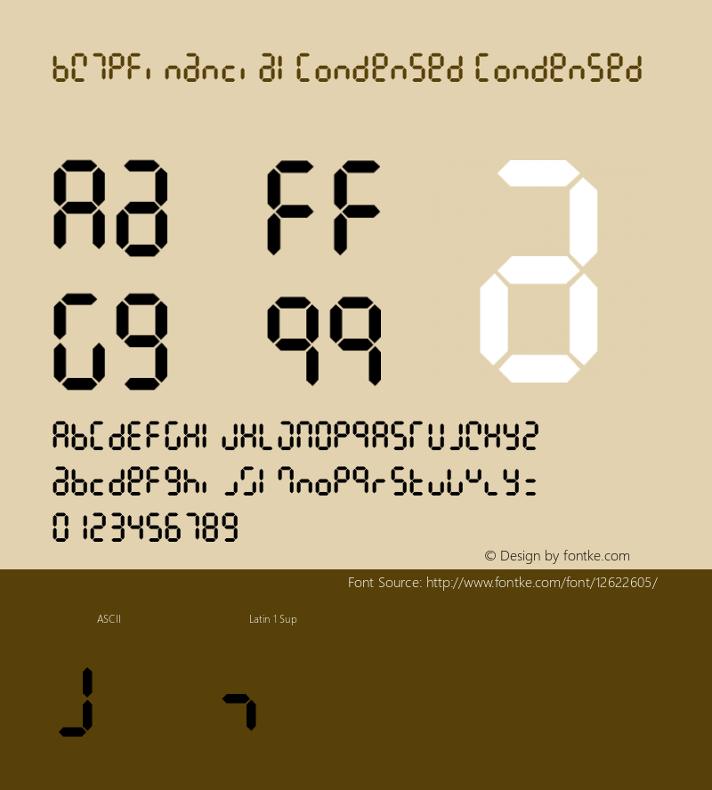 BW7pFinancialCondensed Condensed Version 001.000 Font Sample