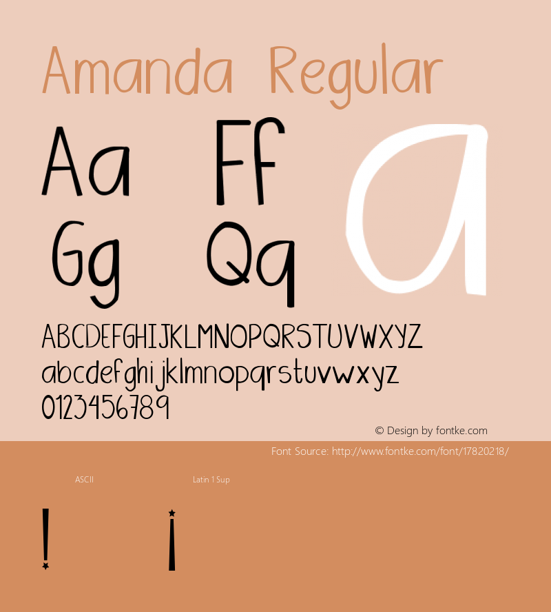 Amanda Regular 1.000 Font Sample