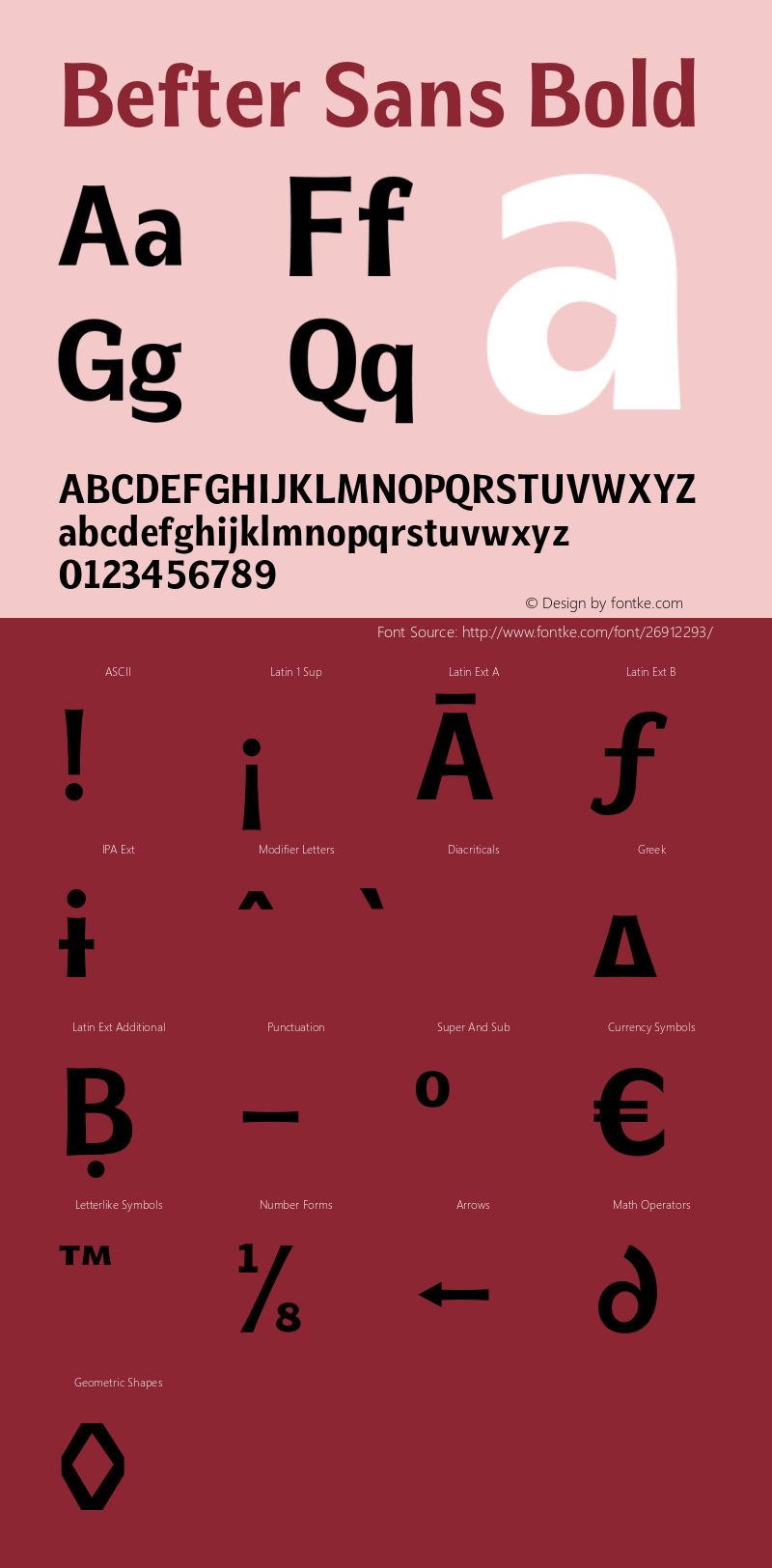 Befter Sans Bold Version 0.002;PS 000.002;hotconv 1.0.88;makeotf.lib2.5.64775 Font Sample