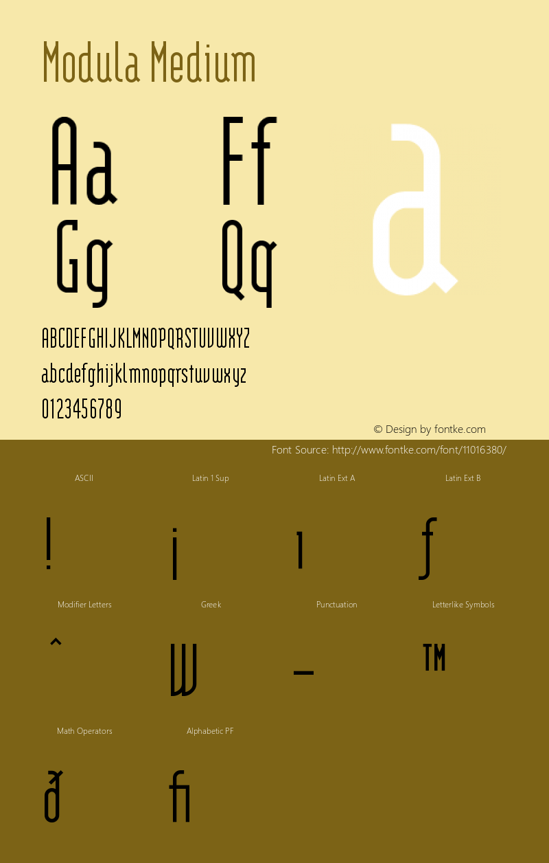 Modula Medium Version 001.000 Font Sample