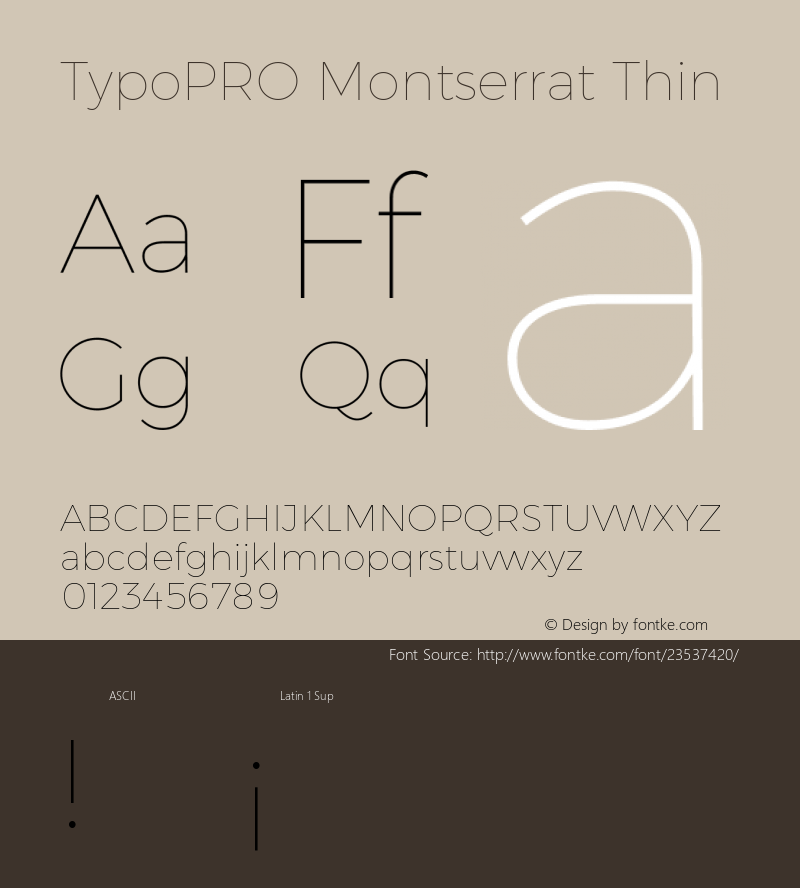 TypoPRO Montserrat Thin Version 6.001 Font Sample