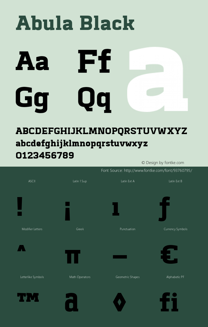 Abula Black 1.000 Font Sample