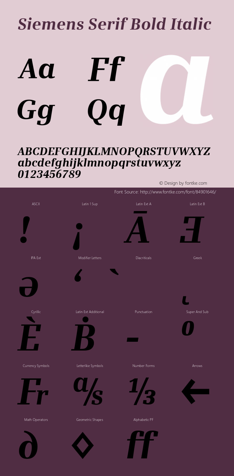 Siemens Serif Bold Italic Version 6.000;PS 5.00;hotconv 1.0.38 Font Sample