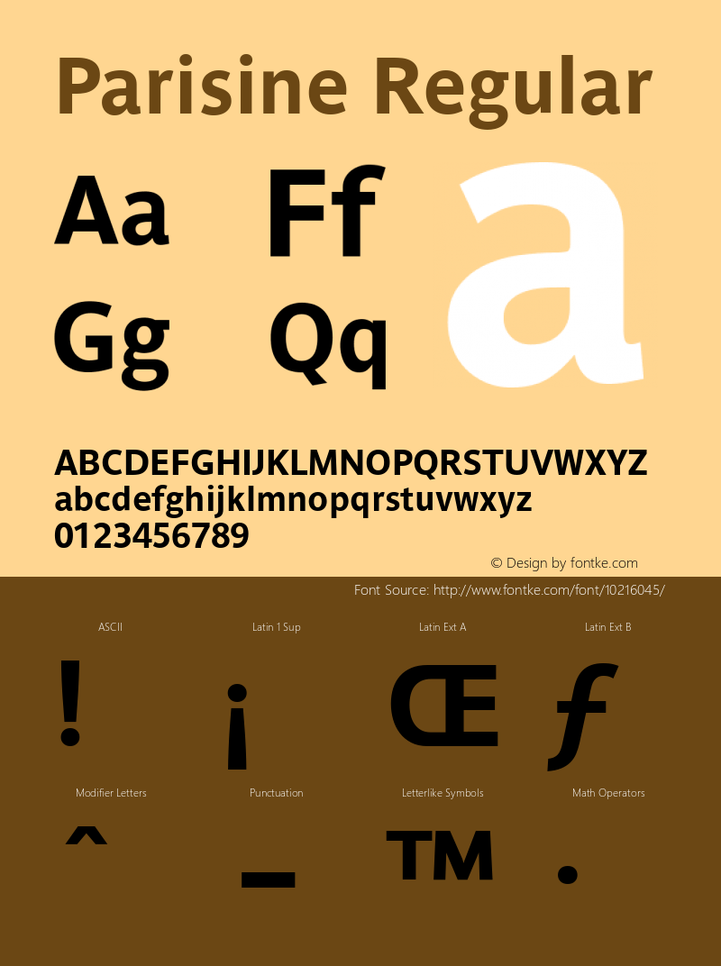 Parisine Regular Version 1.00 Font Sample