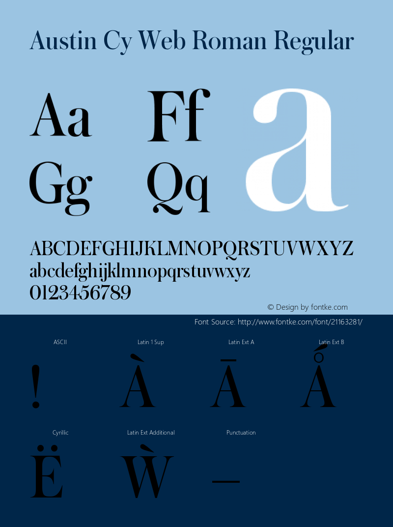 AustinCyWebRoman Version 1.0 Font Sample