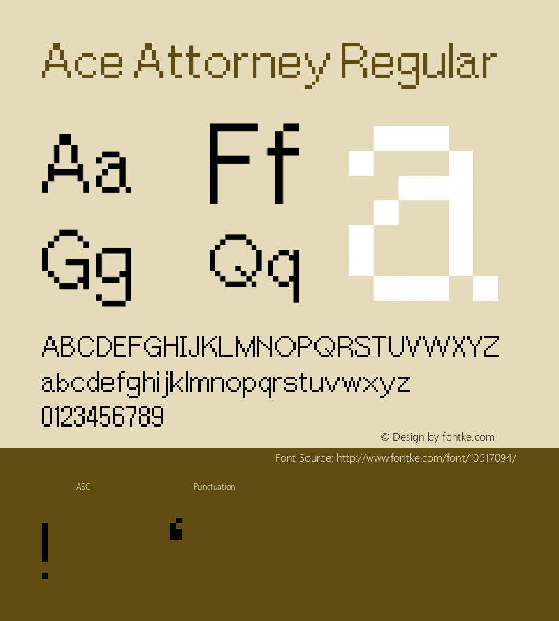 Ace Attorney Regular Version 1.0 Font Sample