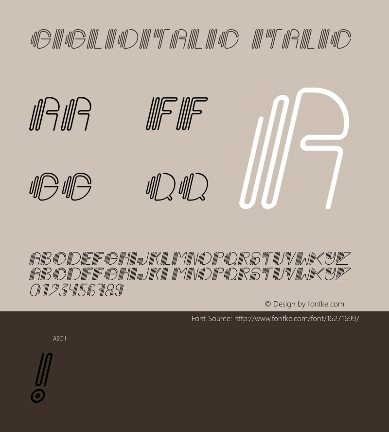 GiglioItalic Italic Version 001.000 Font Sample