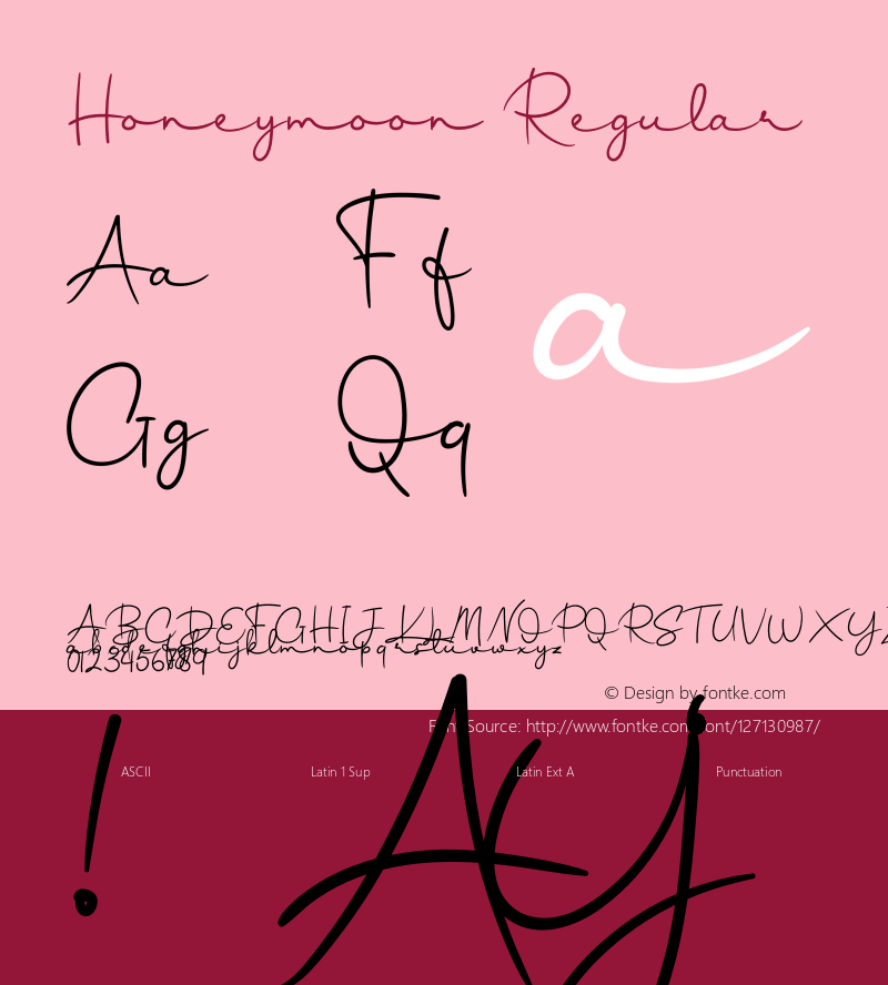 Honeymoon Version 1.002;Fontself Maker 3.5.1 Font Sample