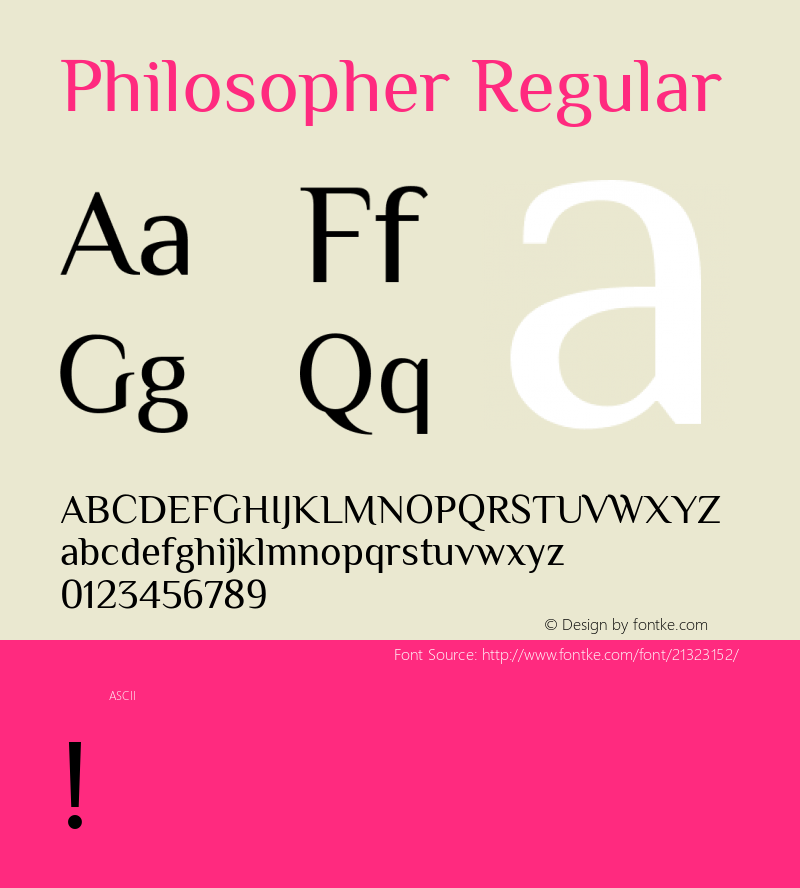 Philosopher Regular  Font Sample