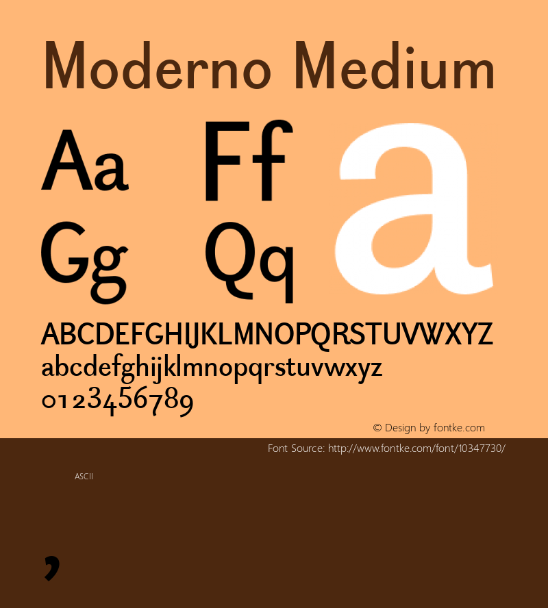 Moderno Medium Version 0.503 Font Sample