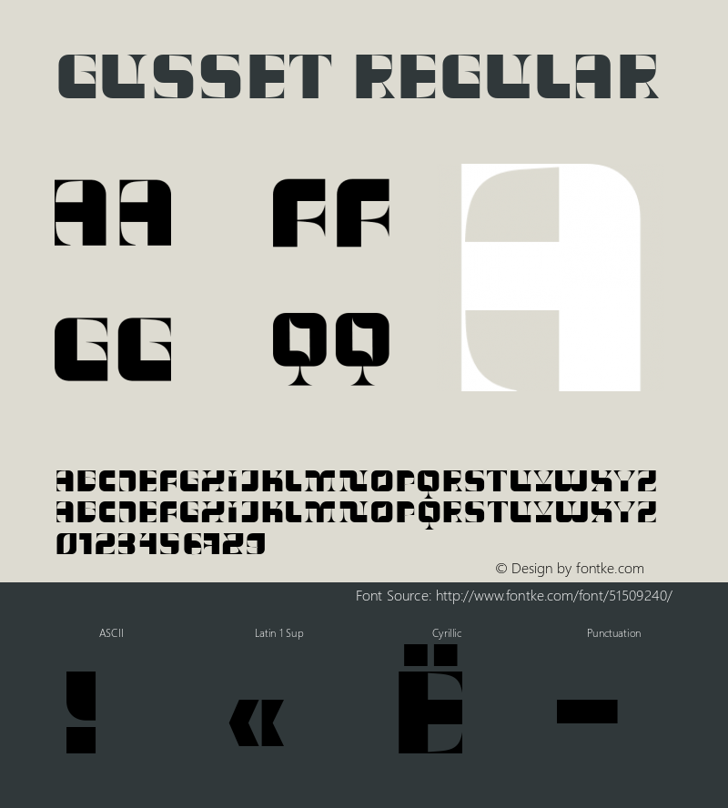 GUSSET Regular Version 1.000 Font Sample