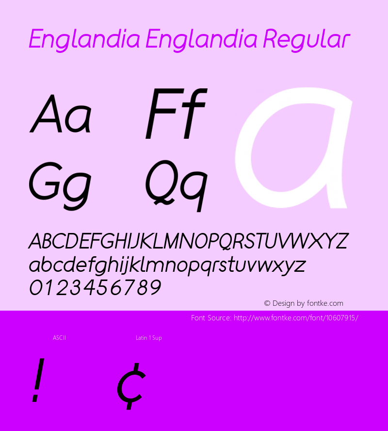 Englandia Englandia Regular Version 1.00 November 3, 2014, initial release;com.myfonts.easy.pavel-lipcean.englandia.bold-italic.wfkit2.version.4jPo Font Sample