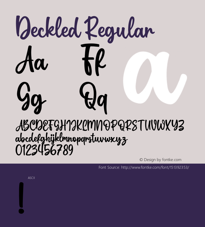 Deckled Regular Version 1.000 Font Sample